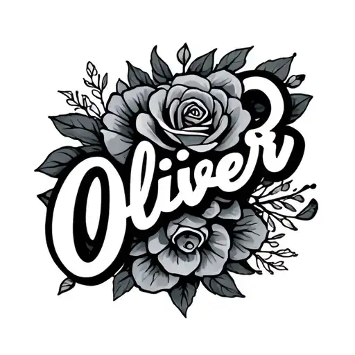 son name tattoo oliver tattoo design idea