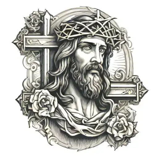 jesus cross tattoo design idea