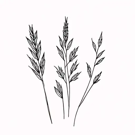 prairie grasses tattoo design idea