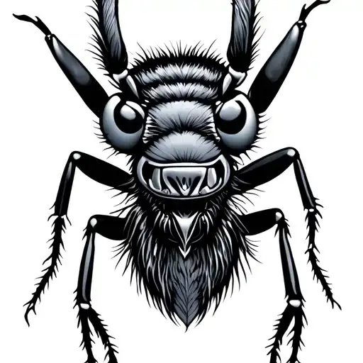 mosquito with barong face tattoo design idea