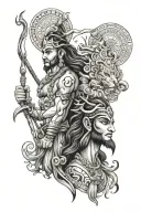 mahadev and hanumanji tattoo design idea