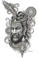 mahadev and hanumanji tattoo design idea