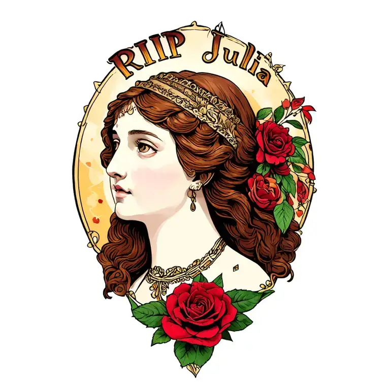 "RIP Julia " Saint Jude tattoo design idea