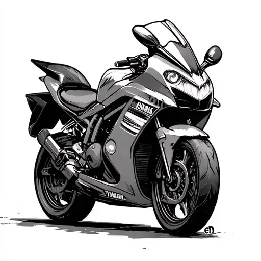Ibis I'll be back in War Moto Yamaha Chappy tattoo design idea