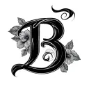 Cursive B tattoo design idea