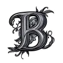 Cursive B tattoo design idea