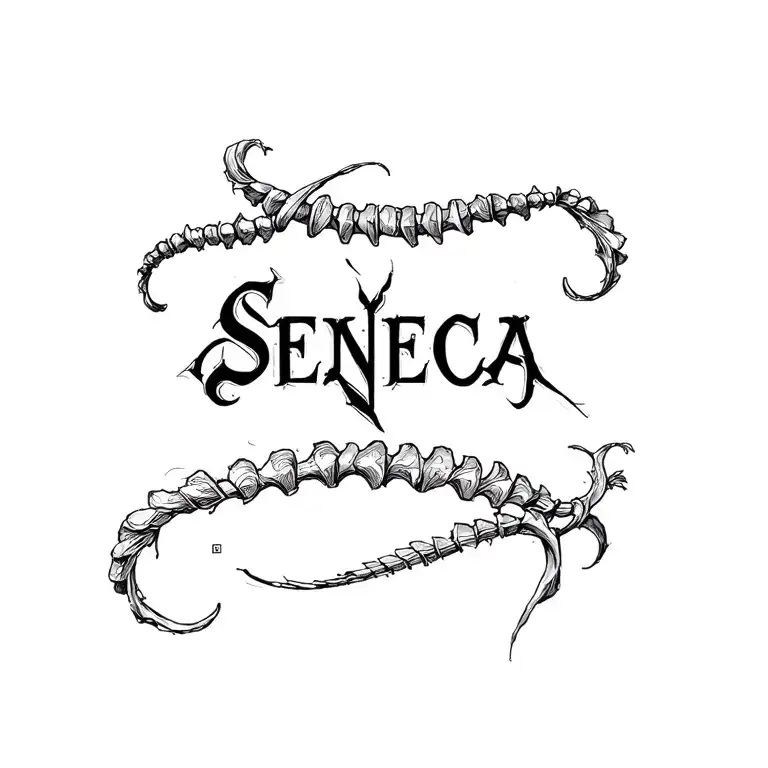 "SENECA" spine tattoo tattoo design idea