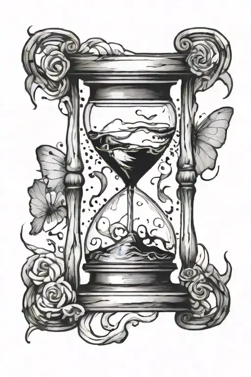 broken hourglass tattoo tattoo design idea