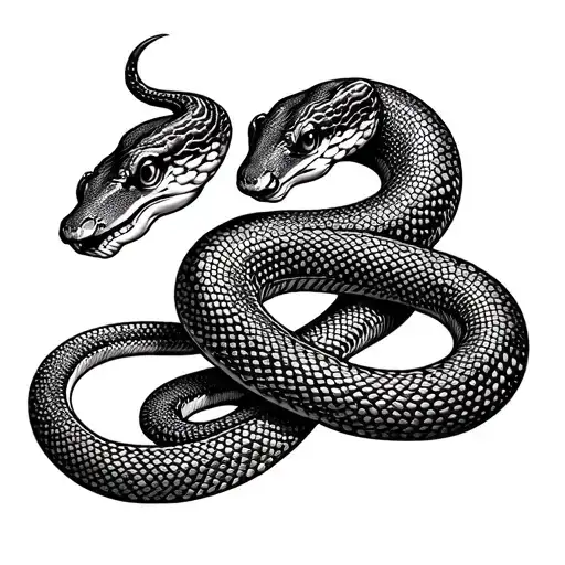 a vintage tattoo flash style depicting a vertically crawling snake integrated with intricate patterns. The surface exhib tattoo design idea