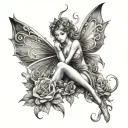 Fairy and magic tattoo design idea
