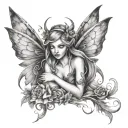 Fairy and magic tattoo design idea