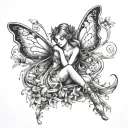 Fairy and magic tattoo design idea