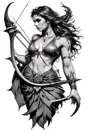 bow and arrow tattoo design idea