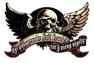 wings, struggle for life, inscription in Russian in the style of "Live by honor, hit bravely, die with dignity", tattoo design idea