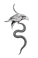 virgo, hawk and mole snake  tattoo design idea