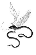 virgo, hawk and mole snake  tattoo design idea