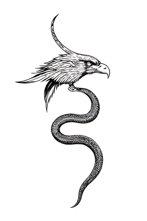 virgo, hawk and mole snake  tattoo design idea