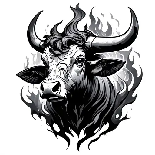 Fire Ox tattoo design idea