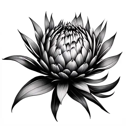 Protea tattoo design idea