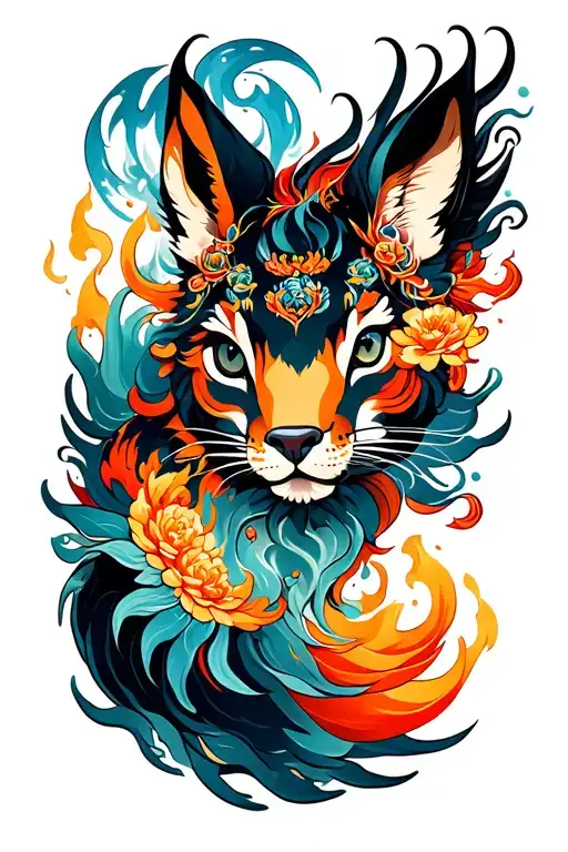 fire,water,land,air,space animal  tattoo design idea
