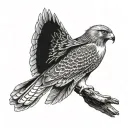 red tailed hawk perched tattoo design idea