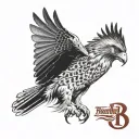 red tailed hawk perched tattoo design idea
