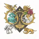 Libra & Sagittarius tattoo design idea