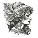 hollow eyed gypsy woman tattoo design idea