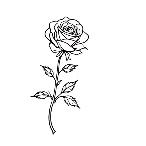 rose with a stem of a cross tattoo design idea
