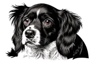 cocker spaniel ears outline with the name maggie incorporated  tattoo design idea