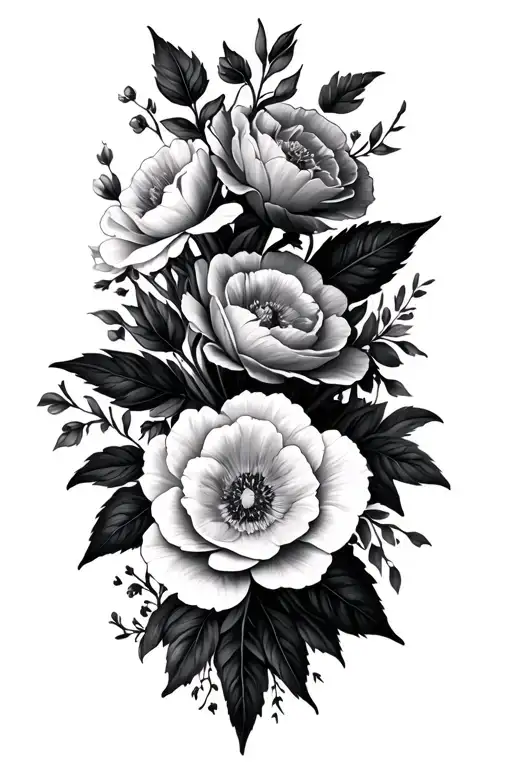Filler Floral tattoo design idea