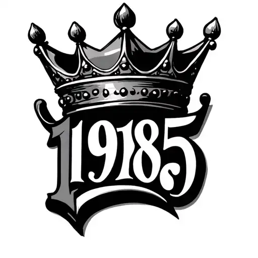 "1985" 1985 with a crown tattoo design idea