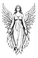 angel protector tattoo design idea