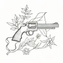 nature guns antique tattoo design idea