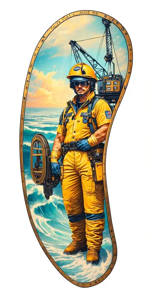 shield. crane operator. navy. Gemini tattoo design idea