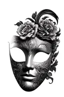 Venetian Mask tattoo design idea