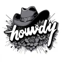 "howdy" in cursive letters tattoo design idea