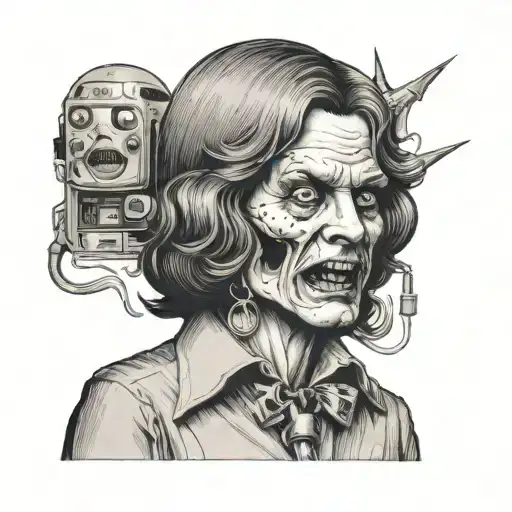 70s tv style horror tattoo tattoo design idea