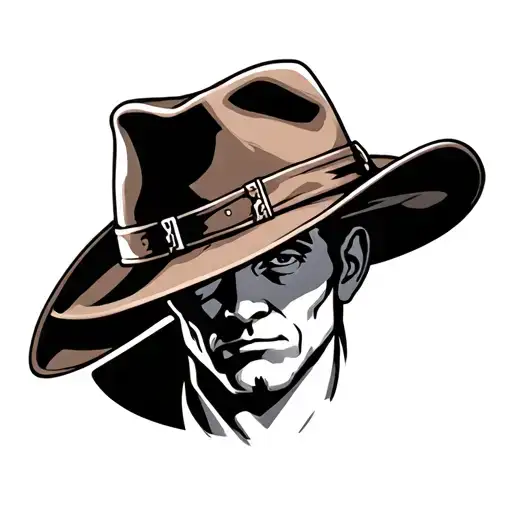 Indiana jones hat tattoo design idea
