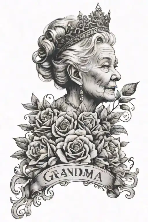 Grandma name with an scripture as a testament to her Proverbs 16:31 - “Gray hair is a crown of splendor; it is attained  tattoo design idea