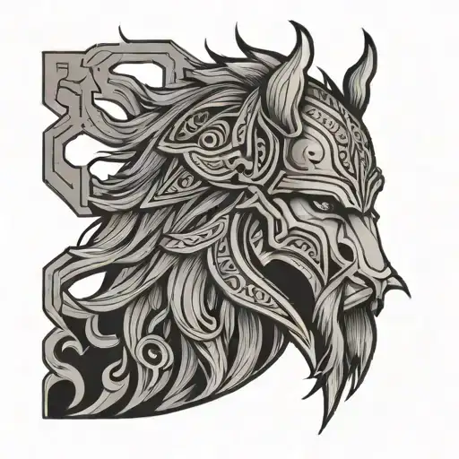 symbol of tyr Norse god tattoo design idea