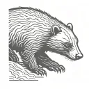 honey badger with border tattoo design idea