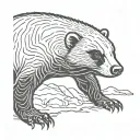 honey badger with border tattoo design idea