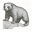 honey badger with border tattoo design idea