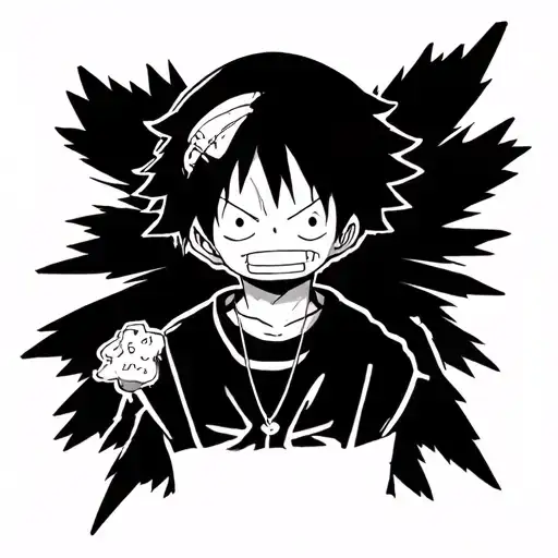 luffy one piece Pokemon  tattoo design idea