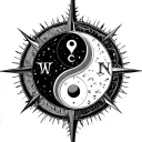 Yin Yang Compass tattoo design idea