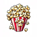 Popcorn tattoo design idea