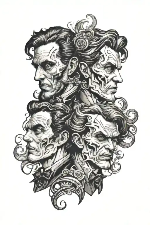 jekyll and hyde my two sides tattoo design idea