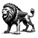 son gladiator lion tattoo design idea
