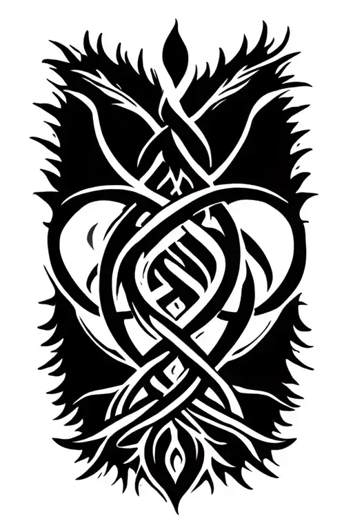 celtic knot roots surrounded tattoo design idea